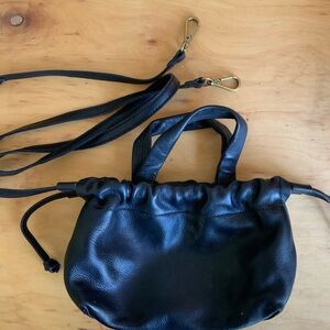 Madewell Piazza Mini Black Leather Handbag